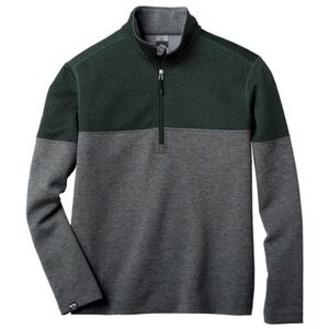 Storm Creek Architect Diamond Green and Gray Quilted Quarter Zip Pullover Vail